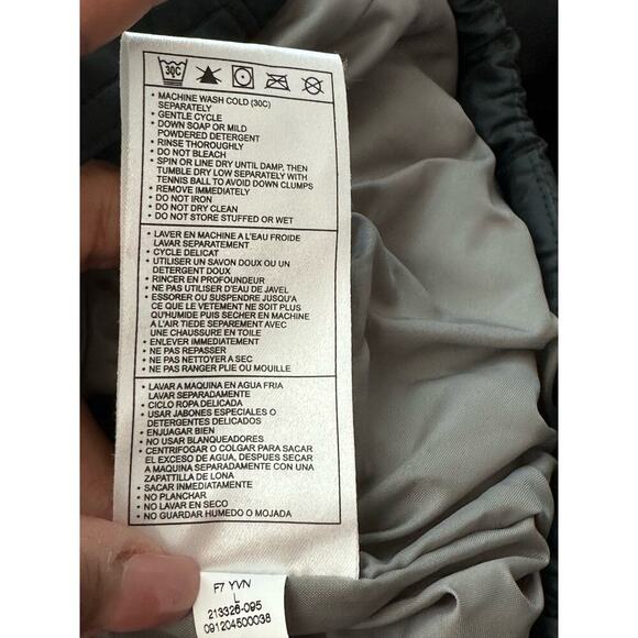 Vintage Nike Men's Full-Zip Down Puffer Jacket Swoosh Logo Black Gray Size Large - Picture 7 of 7